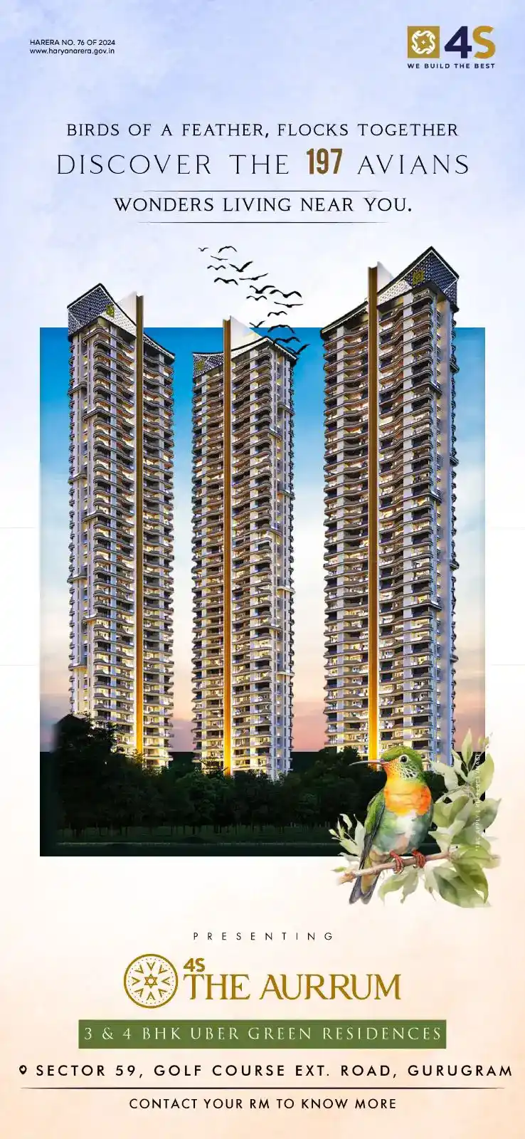 4S The AURRUM Sector 59, Golf Course Ext Road, Gurgaon