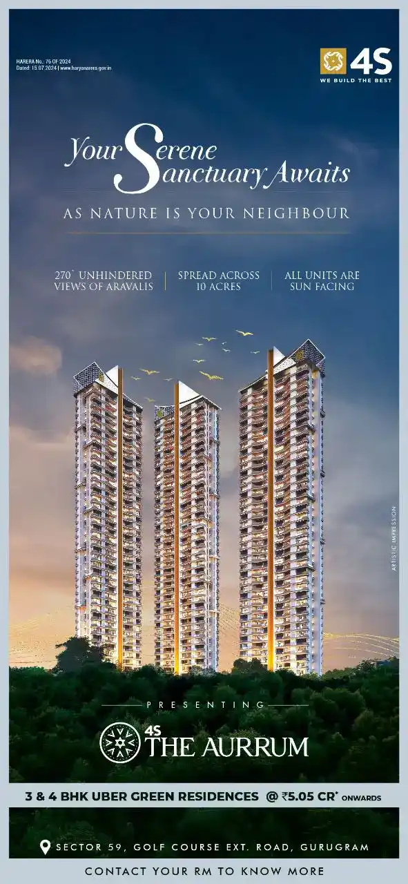 4S The AURRUM Sector 59, Golf Course Ext Road, Gurgaon