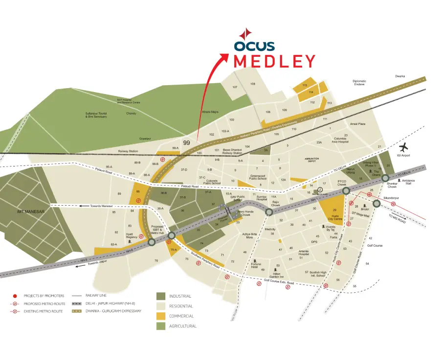 Ocus Medley sector 99 Dwarka Expressway Retail Shops